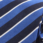 Blue And Navy Regimental Striped Silk Tie - Tie Doctor